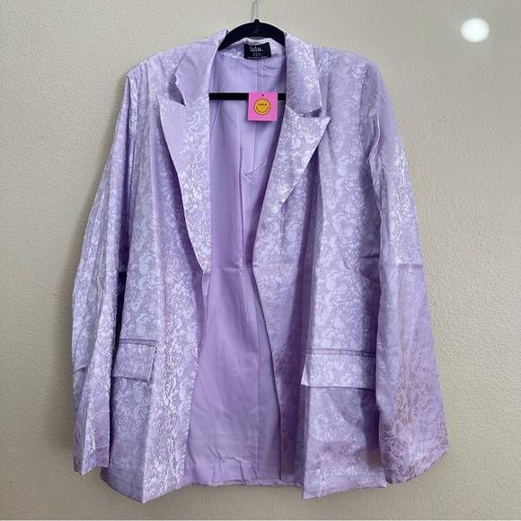 Dressed in LALA Jackets & Blazers - Dressed in Lala Purple Floral Jacquard Blazer